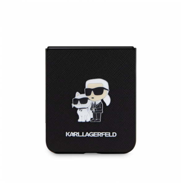 Karl Lagerfeld PU Saffiano Karl och Choupette NFT-fodral till Samsung Galaxy Z Flip 5 Svart