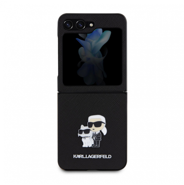 Karl Lagerfeld PU Saffiano Karl och Choupette NFT-fodral till Samsung Galaxy Z Flip 5 Svart