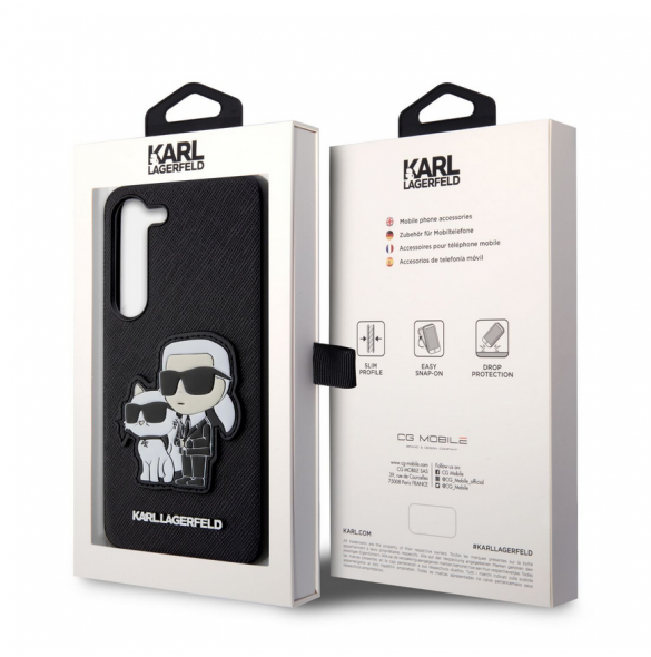 Karl Lagerfeld PU Saffiano Karl och Choupette NFT-fodral till Samsung Galaxy S23+ Svart