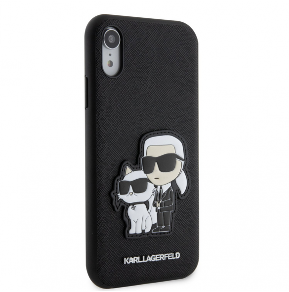 Karl Lagerfeld PU Saffiano Karl och Choupette NFT-fodral till iPhone XR Svart