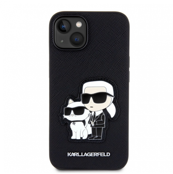 Karl Lagerfeld PU Saffiano Karl och Choupette NFT-fodral till iPhone 14 Svart