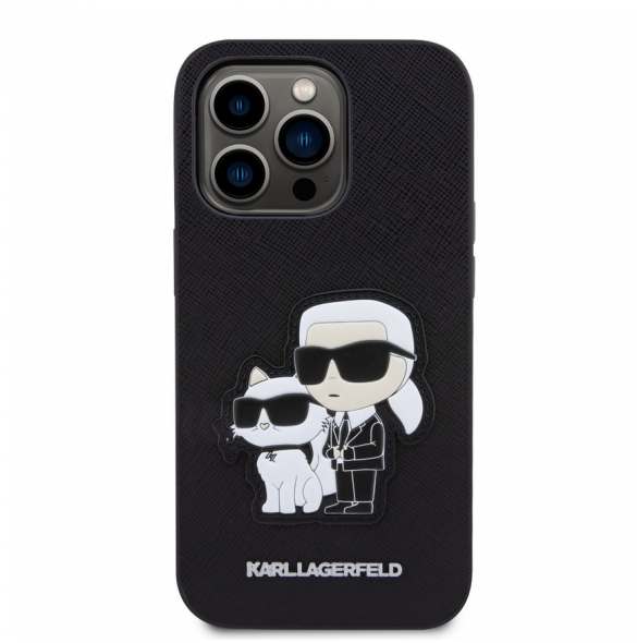 Karl Lagerfeld PU Saffiano Karl och Choupette NFT-fodral till iPhone 13 Pro Svart