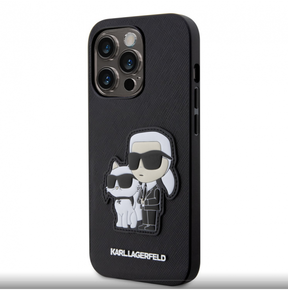 Karl Lagerfeld PU Saffiano Karl och Choupette NFT-fodral till iPhone 13 Pro Svart
