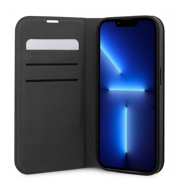 Karl Lagerfeld PU Saffiano Karl och Choupette NFT Bokfodral för iPhone 14 Pro Svart