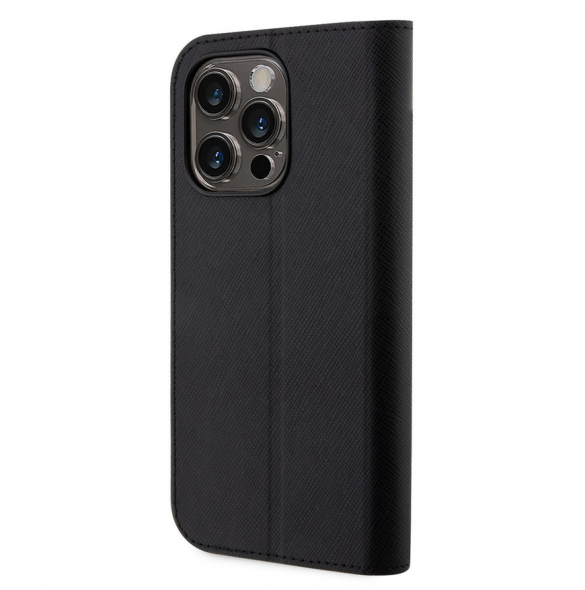 Karl Lagerfeld PU Saffiano Karl och Choupette NFT Bokfodral för iPhone 14 Pro Svart