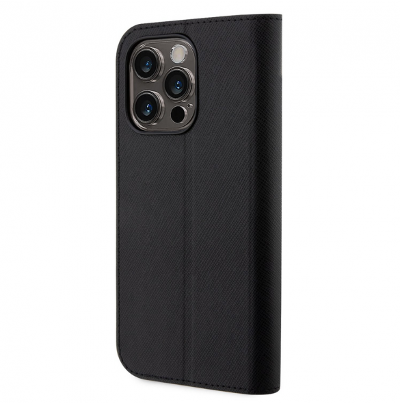 Karl Lagerfeld PU Saffiano Karl och Choupette NFT Bokfodral för iPhone 13 Pro Svart