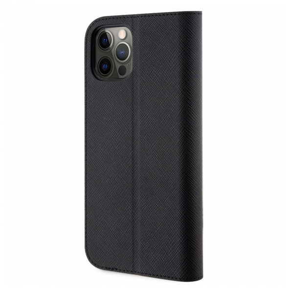 Karl Lagerfeld PU Saffiano Karl och Choupette NFT bokfodral för iPhone 12/12 Pro Svart