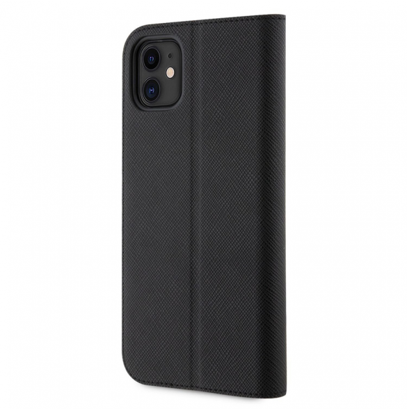 Karl Lagerfeld PU Saffiano Karl och Choupette NFT Bokfodral för iPhone 11 Svart