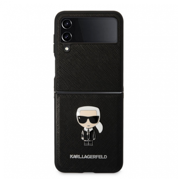 Karl Lagerfeld PU Saffiano Ikonik Fodral till Samsung Galaxy Z Flip 4 Svart