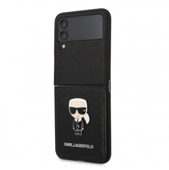 Karl Lagerfeld PU Saffiano Ikonik Fodral till Samsung Galaxy Z Flip 4 Svart