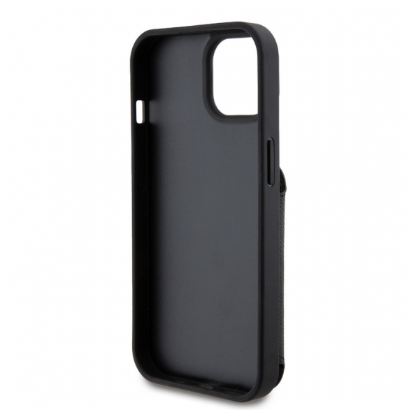 Karl Lagerfeld PU Saffiano Card Slot Stand Karl and Choupette Fodral till iPhone 15 Svart