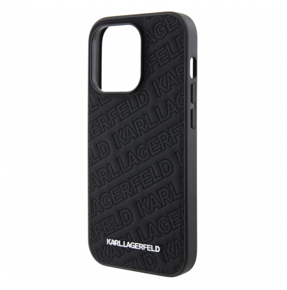 Karl Lagerfeld PU Quilted Pattern Case för iPhone 15 Pro Max Svart