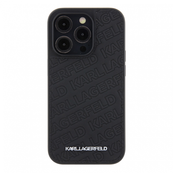 Karl Lagerfeld PU Quilted Pattern Case för iPhone 15 Pro Max Svart