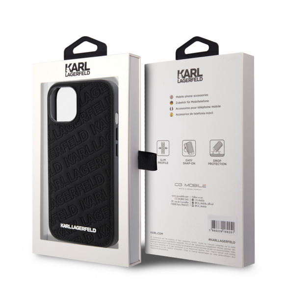 Karl Lagerfeld PU Quilted Pattern Fodral till iPhone 15 Svart