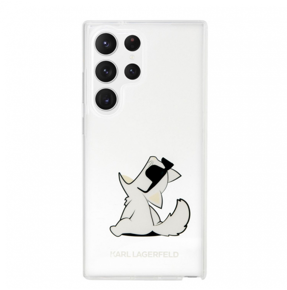 Karl Lagerfeld PC/TPU Choupette Eat-fodral till Samsung Galaxy S23 Ultra Transparent