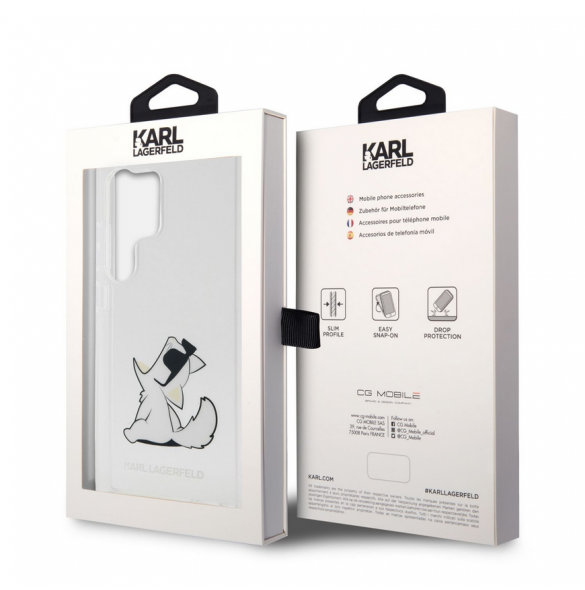 Karl Lagerfeld PC/TPU Choupette Eat-fodral till Samsung Galaxy S23 Ultra Transparent