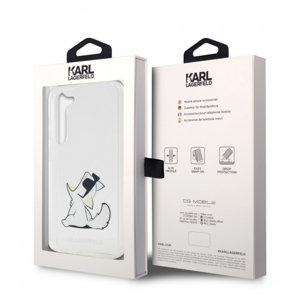 Karl Lagerfeld PC/TPU Choupette Eat-fodral till Samsung Galaxy S23 Transparent