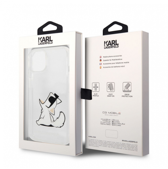 Karl Lagerfeld PC/TPU Choupette Eat-fodral till iPhone 14 Plus Transparent