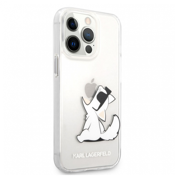 Karl Lagerfeld PC/TPU Choupette Eat-fodral till iPhone 13 Pro Max Transparent