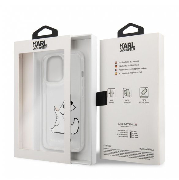Karl Lagerfeld PC/TPU Choupette Eat-fodral till iPhone 13 Pro Max Transparent