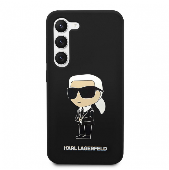 Karl Lagerfeld flytande silikon Ikonik NFT-fodral till Samsung Galaxy S23 Svart
