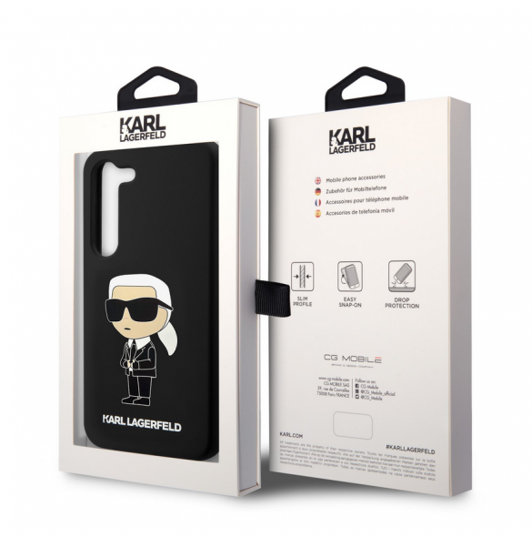 Karl Lagerfeld flytande silikon Ikonik NFT-fodral till Samsung Galaxy S23 Svart