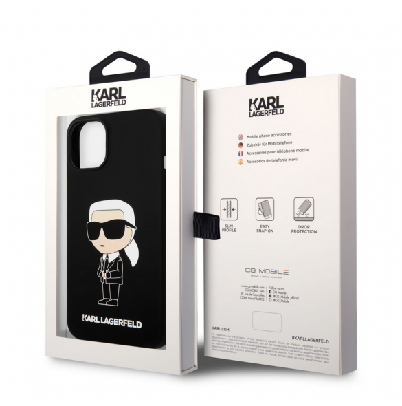 Karl Lagerfeld Liquid Silicone Ikonik NFT Fodral till iPhone 14 Svart