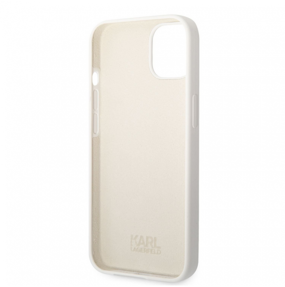 Karl Lagerfeld flytande silikon Ikonik NFT-fodral till iPhone 13 Vit