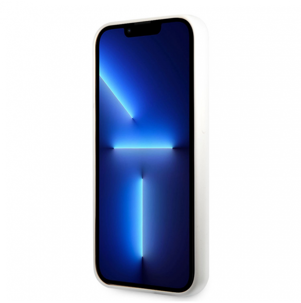 Karl Lagerfeld flytande silikon Ikonik NFT-fodral till iPhone 13 Vit