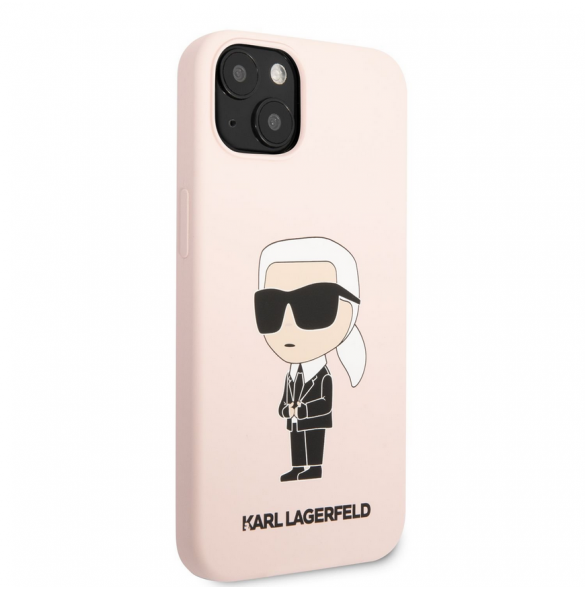Karl Lagerfeld flytande silikon Ikonik NFT-fodral till iPhone 13 Rosa