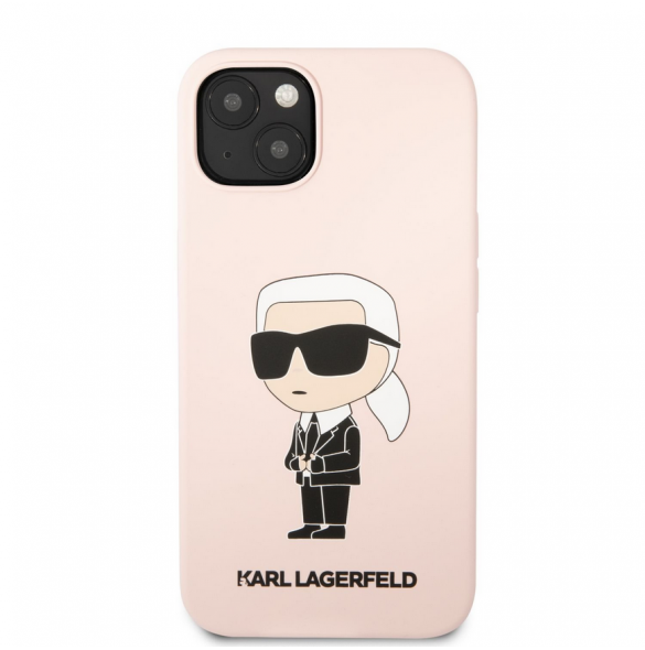 Karl Lagerfeld flytande silikon Ikonik NFT-fodral till iPhone 13 Rosa