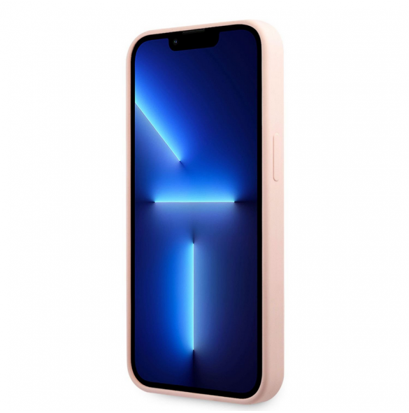 Karl Lagerfeld flytande silikon Ikonik NFT-fodral till iPhone 13 Rosa