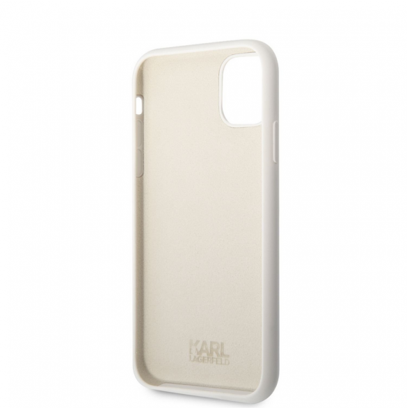 Karl Lagerfeld flytande silikon Ikonik NFT-fodral till iPhone 11 Vit