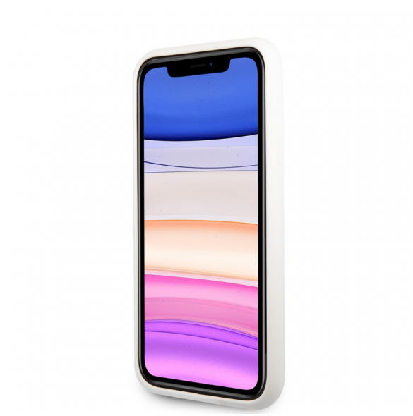 Karl Lagerfeld flytande silikon Ikonik NFT-fodral till iPhone 11 Vit