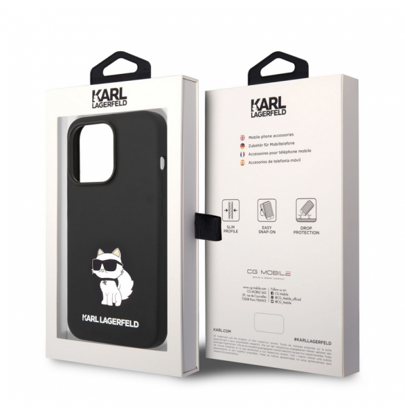 Karl Lagerfeld Liquid Silicone Choupette NFT-fodral till iPhone 14 Pro Max Svart