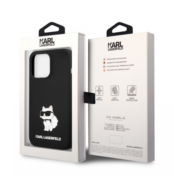 Karl Lagerfeld Liquid Silicone Choupette NFT-fodral till iPhone 13 Pro Svart