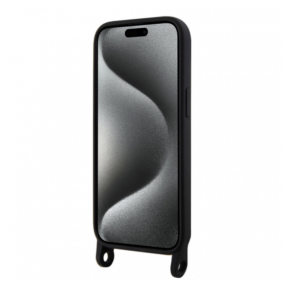 Karl Lagerfeld Flytande Silikon Crossbody Ikonik Fodral till iPhone 15 Svart