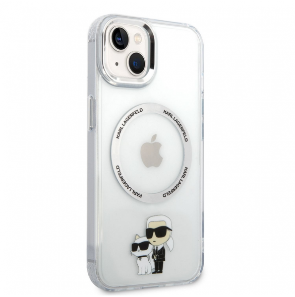 Karl Lagerfeld IML Karl och Choupette NFT MagSafe Fodral till iPhone 14 Transparent