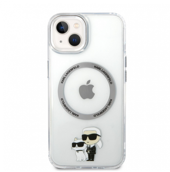 Karl Lagerfeld IML Karl och Choupette NFT MagSafe Fodral till iPhone 14 Transparent