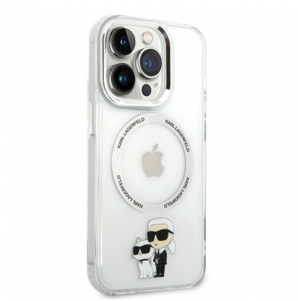 Karl Lagerfeld IML Karl och Choupette NFT MagSafe Fodral till iPhone 14 Pro Transparent