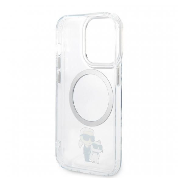 Karl Lagerfeld IML Karl och Choupette NFT MagSafe Fodral till iPhone 14 Pro Transparent