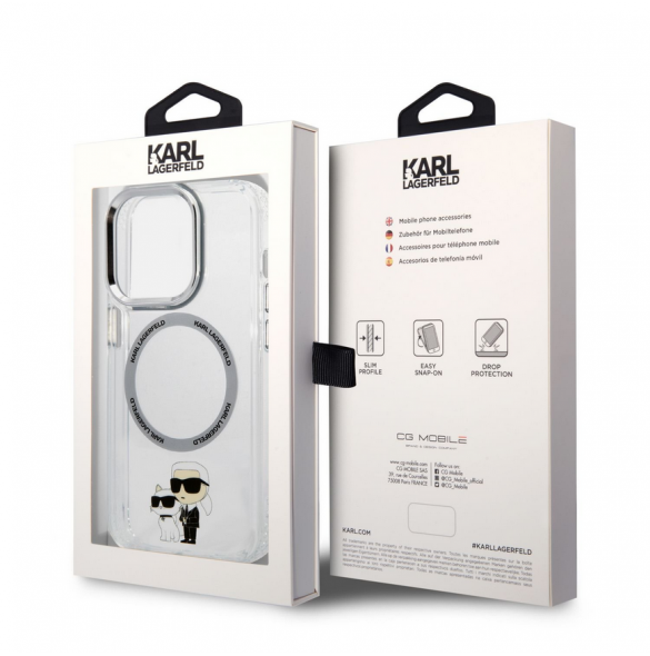 Karl Lagerfeld IML Karl och Choupette NFT MagSafe Fodral till iPhone 14 Pro Transparent