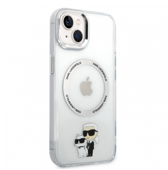 Karl Lagerfeld IML Karl och Choupette NFT MagSafe Fodral till iPhone 13 Transparent
