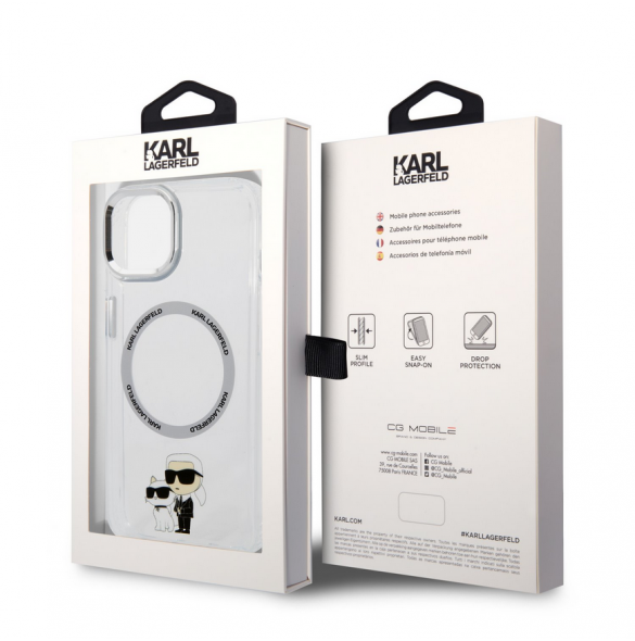 Karl Lagerfeld IML Karl och Choupette NFT MagSafe Fodral till iPhone 13 Transparent