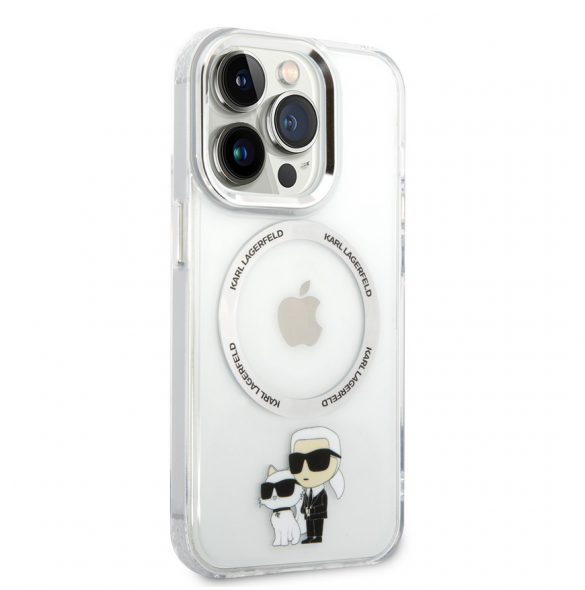 Karl Lagerfeld IML Karl och Choupette NFT MagSafe Fodral för iPhone 13 Pro Transparent