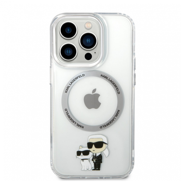 Karl Lagerfeld IML Karl och Choupette NFT MagSafe Fodral för iPhone 13 Pro Transparent