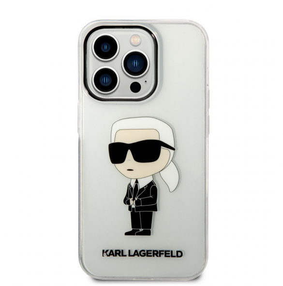 Karl Lagerfeld IML Ikonik NFT Fodral till iPhone 14 Pro Max Transparent