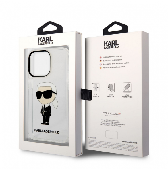 Karl Lagerfeld IML Ikonik NFT Fodral till iPhone 14 Pro Max Transparent