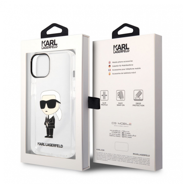 Karl Lagerfeld IML Ikonik NFT Fodral till iPhone 14 Plus Transparent