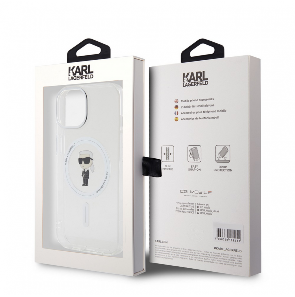 Karl Lagerfeld IML Ikonik MagSafe Fodral till iPhone 15 Transparent